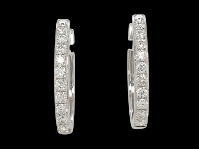 Witgouden oorringen met 22-0.77ct W.Si diamant/briljant. #28130 - Afbeelding 3