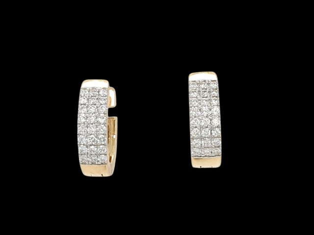 Gouden creolen bezet met 48-0.29ct H.Si briljant diamant. #28132 - Afbeelding 2
