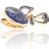 Blauw emaille broche met medaillon. 14 karaat geelgoud. #28161 - Afbeelding 3