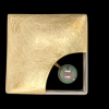 14 Krt. gouden broche, handgemaakt unicum. met zwarte parel en diamantje # 3035