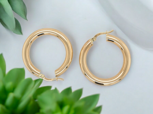 Gouden oorsieraden, oorring / creool. # 28140 - Afbeelding 2