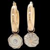 18 krt. witgouden creoolhangers met parelmoer en diamant. #27743. - Afbeelding 6
