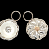 18 krt. witgouden creoolhangers met parelmoer en diamant. #27743. - Afbeelding 5