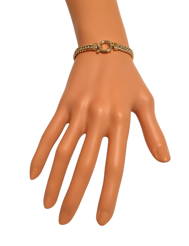 Gouden dubbel gourmet armband # 28164 - Afbeelding 2