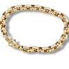 Gouden jasseron armband met ovale holle schakels  #27018