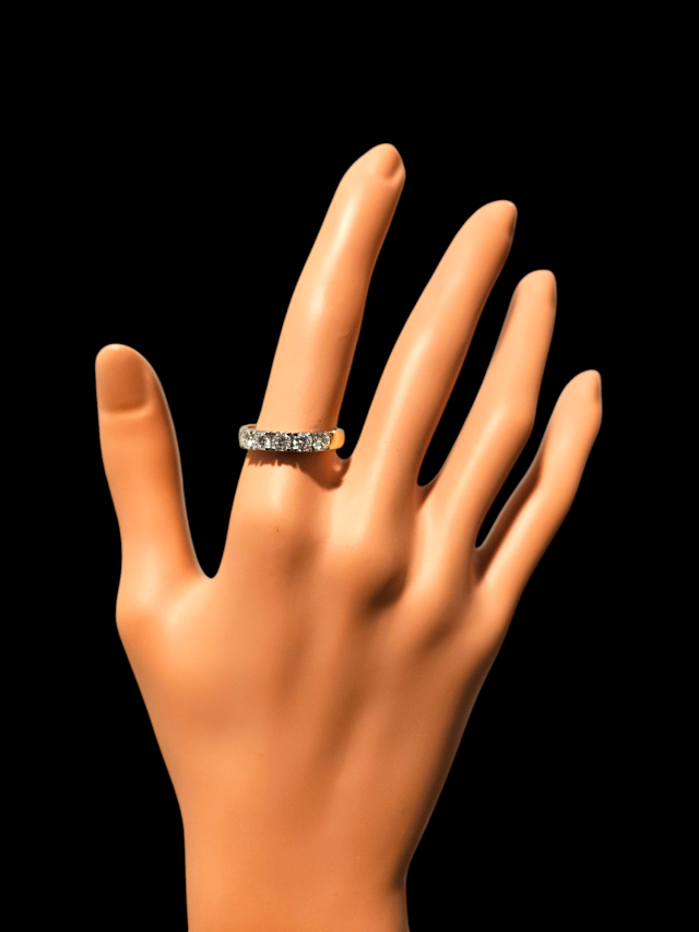 Gouden alliance rijring met 5-0.85ct briljant # 27416 - Afbeelding 3