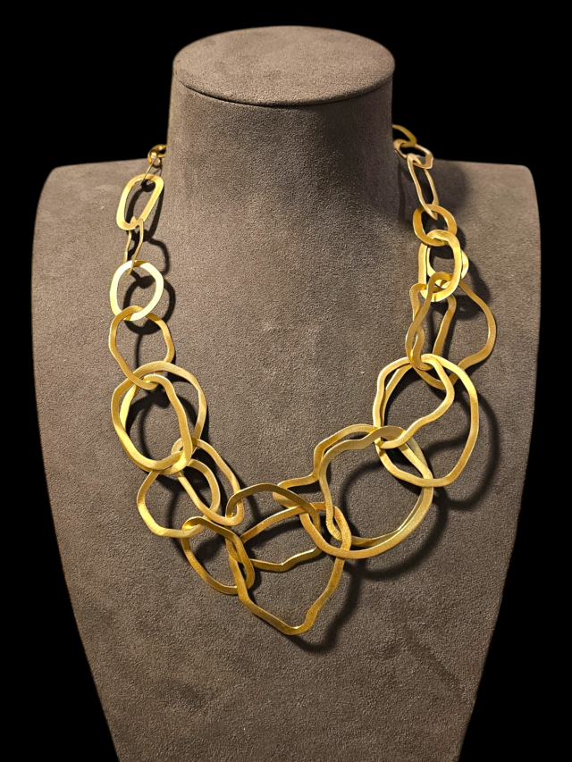 Gouden handgemaakte uniek collier "Joie de Vivre" # 27330 - Afbeelding 5
