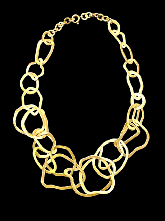 Gouden handgemaakte uniek collier "Joie de Vivre" # 27330 - Afbeelding 4