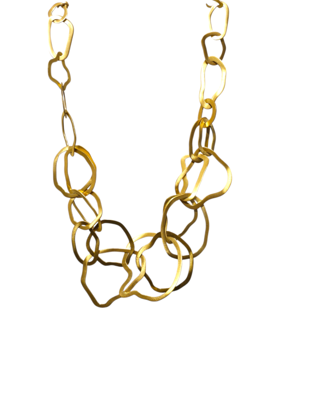 Gouden handgemaakte uniek collier "Joie de Vivre" # 27330 - Afbeelding 3