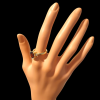 gouden ring met granaat en diamant #28198 - Afbeelding 3