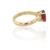 gouden ring met granaat en diamant #28198 - Afbeelding 4