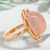 14 Karaat rosé gouden ring met oranje maansteen, vogelnestje #25998 - Afbeelding 2