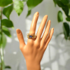 14 Karaat gouden ring met saffier en briljant. Handgemaakt unica. #28348 - Afbeelding 2