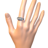 Platina ring met 4 diamanten en saffier. #28361 - Afbeelding 3
