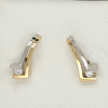 Tweekleuren gouden oorknoppen met briljant. #25554