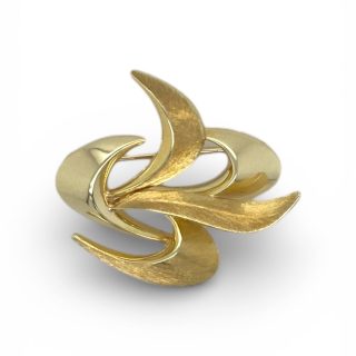 14 karaat geelgouden broche met bladeren -  Vintage Occasion # 29181