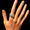 Zilveren ring met gouden rand en grijze maansteen #28379 - Afbeelding 2