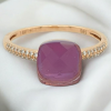Kleine gouden ring met Amethist en diamantjes. #18623 - Afbeelding 2