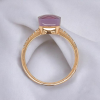 Kleine gouden ring met Amethist en diamantjes. #18623 - Afbeelding 3