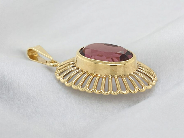 Gouden vintage Amethisthanger #28393 - Afbeelding 2