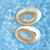 18 Karaat gouden oorhangers met parelmoer en briljant. Nanis #28383 - Afbeelding 2