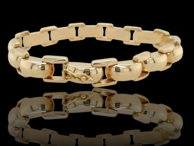 14 Karaat gouden schakelarmband. Occasion. #28452