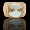 Unieke handgemaakte gouden ring (van Arnold van Dodewaard) aquamarijn/diamant Occasion #28483 - Afbeelding 2