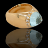 Unieke handgemaakte gouden ring (van Arnold van Dodewaard) aquamarijn/diamant Occasion #28483 - Afbeelding 4