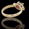 Gouden handgemaakte ring met Almaldien granaat met briljant. #28485 - Afbeelding 3