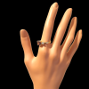 Gouden handgemaakte ring met Almaldien granaat met briljant. #28485 - Afbeelding 4