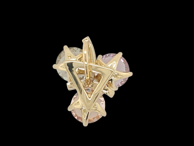 Unieke gouden hanger met Morganiet, Amethist en Mintquarts. #28501 - Afbeelding 4