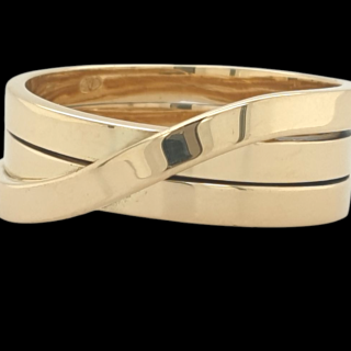 Handgemaakte gouden ring. Endless rope. #28554