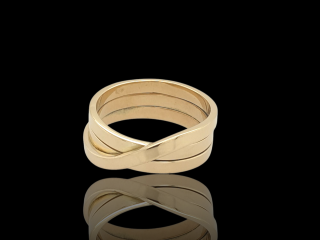 Handgemaakte gouden ring. Endless rope. #28554 - Afbeelding 2