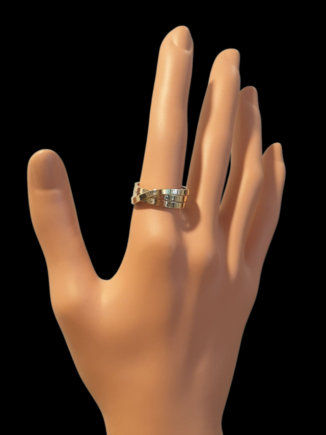 Handgemaakte gouden ring. Endless rope. #28554 - Afbeelding 3