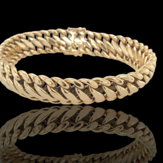 Gouden Franse gourmet armband, vintage occasion. #28556
