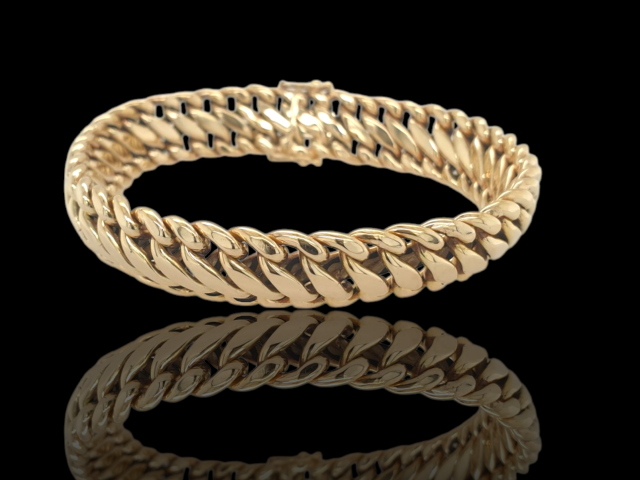 Gouden Franse gourmet armband, vintage occasion. #28556
