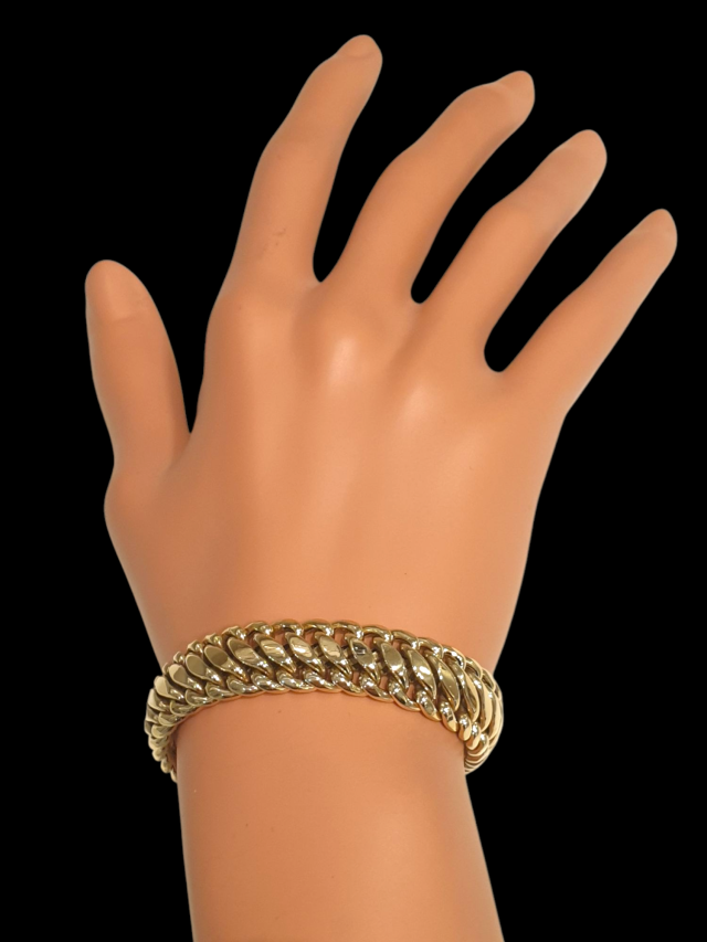 Gouden Franse gourmet armband, vintage occasion. #28556 - Afbeelding 2
