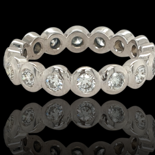 witgouden alliance ring rondom bezet met 16 briljanten, 1.12ct. #28589