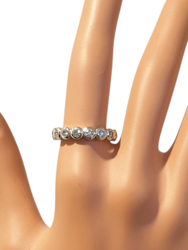 witgouden alliance ring rondom bezet met 16 briljanten, 1.12ct. #28589 - Afbeelding 3