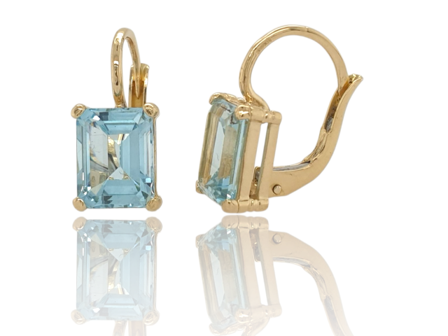 Gouden oorhangers met Aquamarijn #28605 - Afbeelding 4