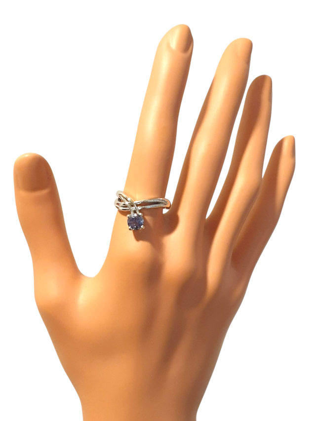 Witgouden ring met lichtblauwe Kyaniet. Occasion  #28612 - Afbeelding 3