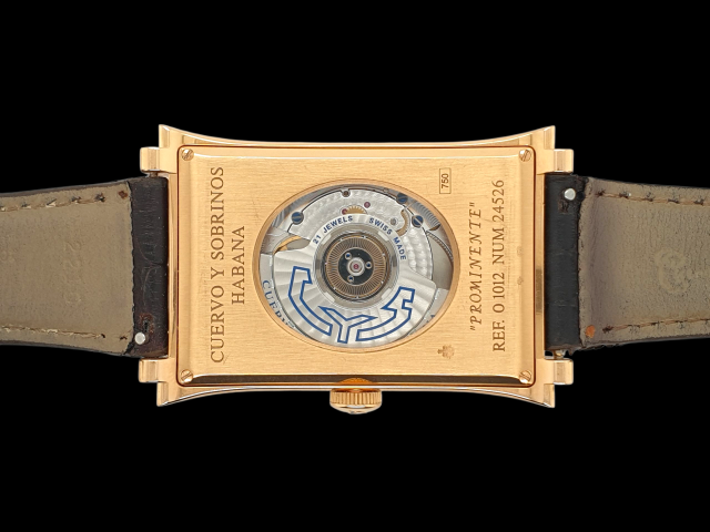 Vintage18K Geelgouden heren polshorloge van Cuervo Y Sobrinos Habana - Prominente #28738 - Afbeelding 2