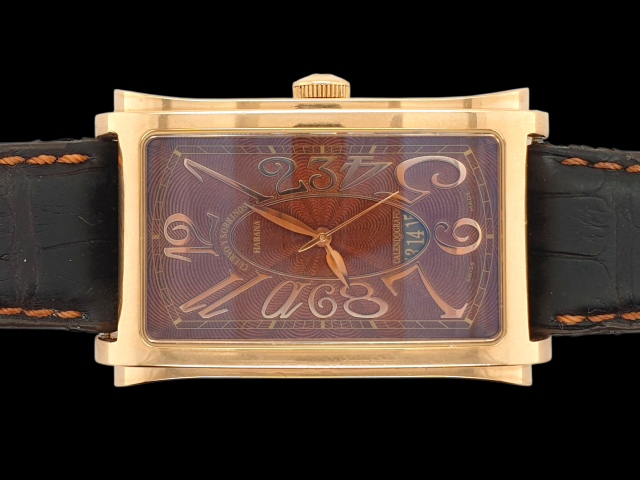 Vintage18K Geelgouden heren polshorloge van Cuervo Y Sobrinos Habana - Prominente #28738 - Afbeelding 4