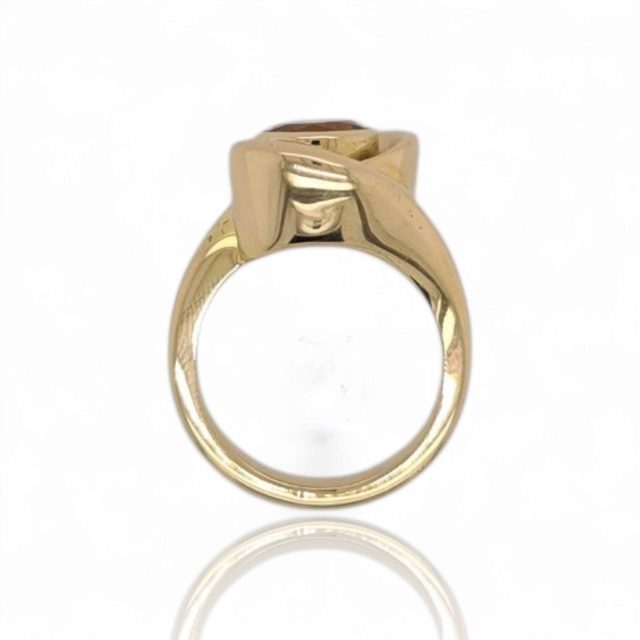18 Karaat geelgouden ring met citrien - occasion #18952 - Afbeelding 2