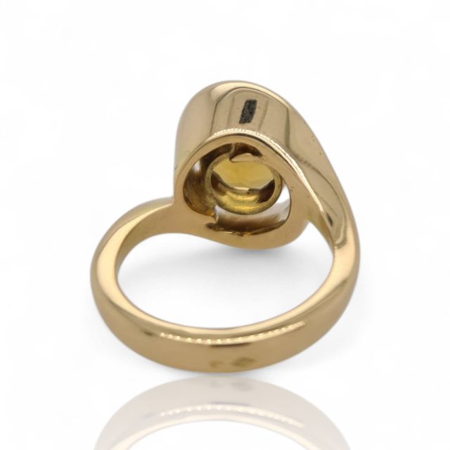 18 Karaat geelgouden ring met citrien - occasion #18952 - Afbeelding 5