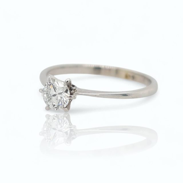 14 karaat witgouden ring met diamant  #28774 - Afbeelding 3