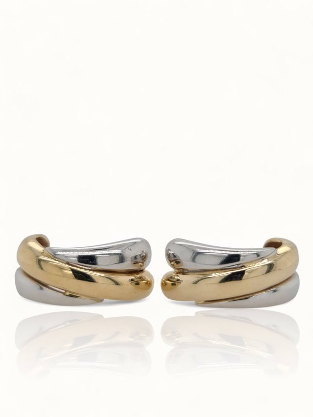 Bicolor gouden oorknoppen - occasion #28771 - Afbeelding 2
