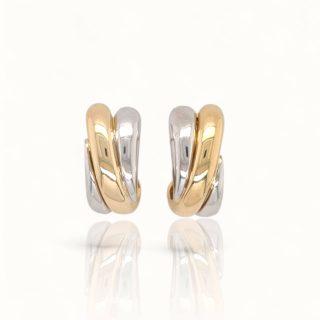 Bicolor gouden oorknoppen - occasion #28771
