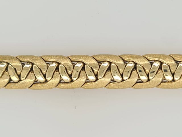 14 karaat vintage geelgouden armband met massieve vlechtschakel. #26236 - Afbeelding 5