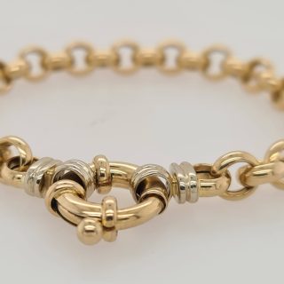 14 karaat geelgouden armband met grove Jasseronschakel - occasion #28714